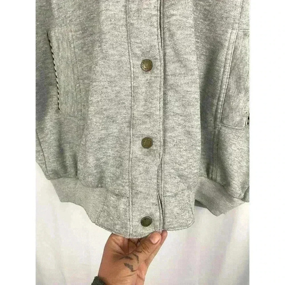 VTG Reversible Windbreaker Jacket OS Silver Snap Button Closure CURRENT SEEN - Picture 5 of 11